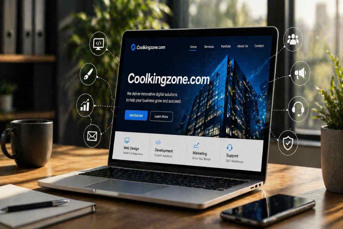 An USA reader browsing coolkingzone com on a laptop, exploring multiple content categories including technology and health.
