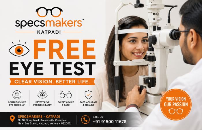 Blue-light blocking glasses for screen users at Specsmakers Katpadi