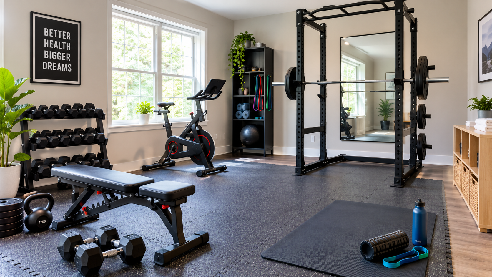 Bright Organized Home Gym